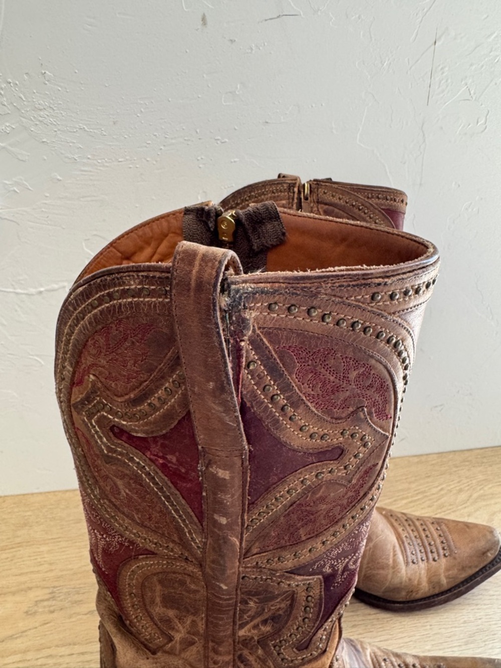 Lucchese Classics Women's Leila Western Boot, Nude, size 8. B US - Picture 5 of 15